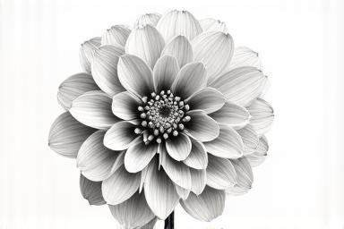 Beginner student botanical drawing — detailed pencil study of a dahlia after four weeks of course